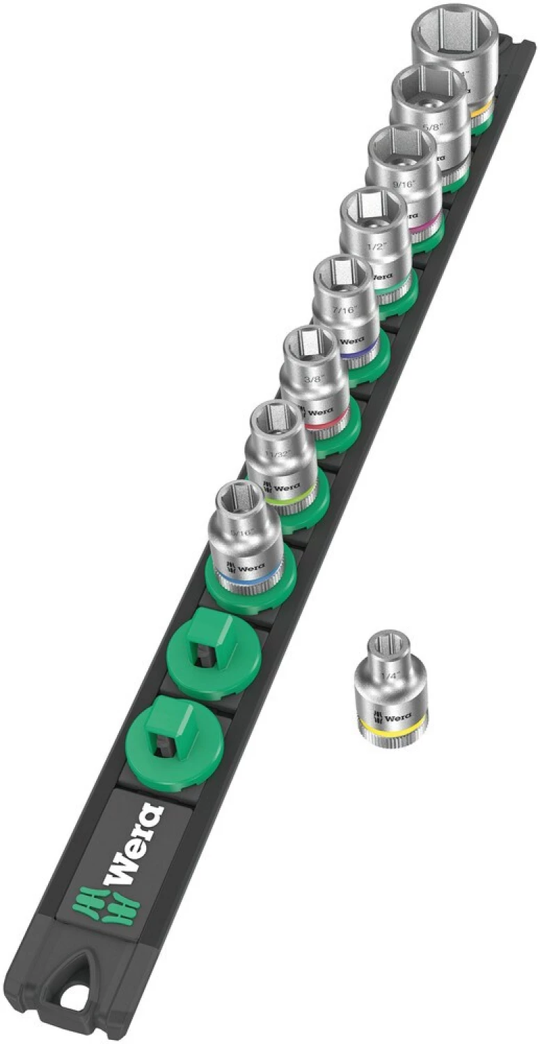 Wera 05005450001 Jeu de 9 douilles magnétiques B Imperial 1 Zyklop avec support - 3/8 »-image
