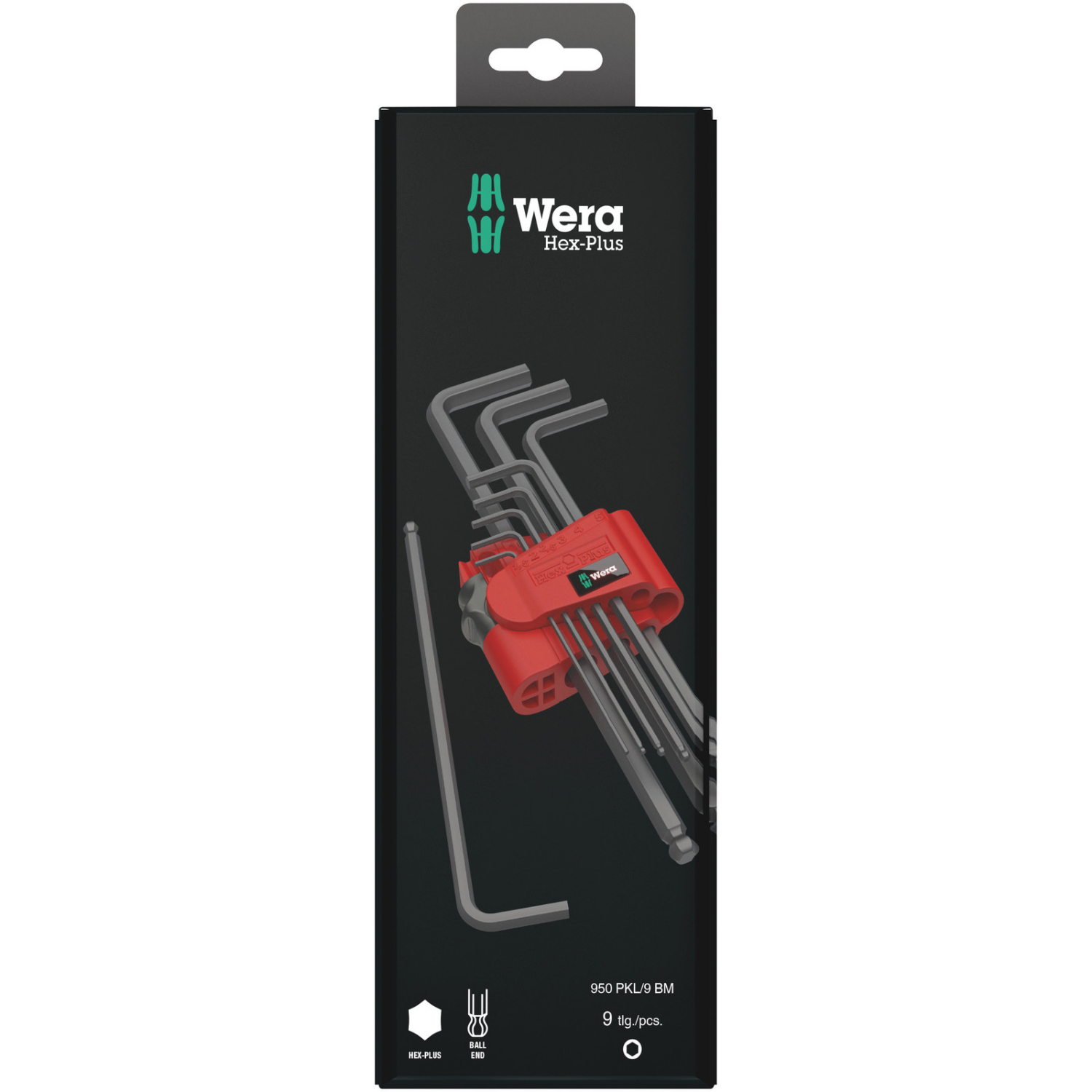 Wera 950/9 Hex-Plus 6 SB Jeu de clés mâles coudées, syst. métrique, BlackLaser, 9 pièces-image