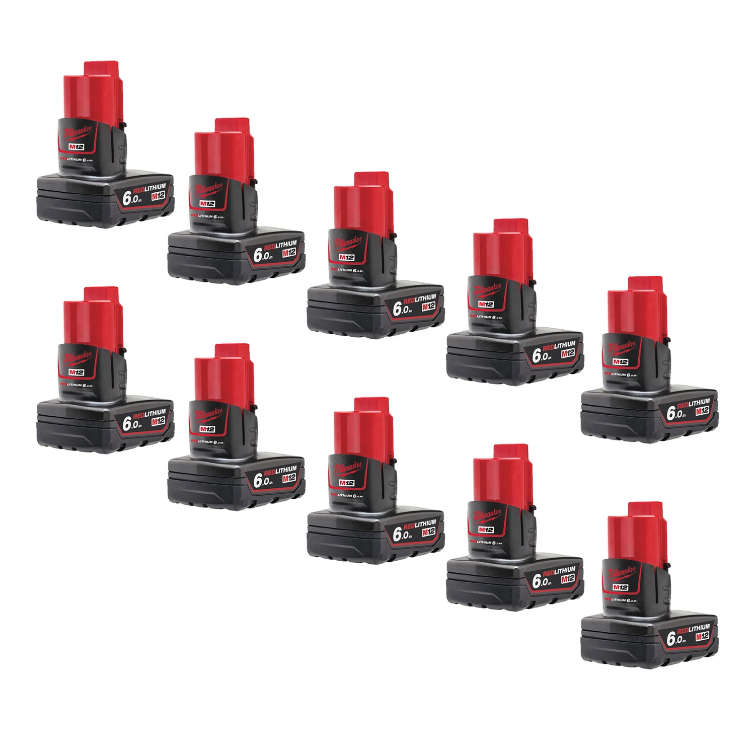 Milwaukee M12 B6 Batterie Li-ion 12V - 6.0Ah (10pcs)-image