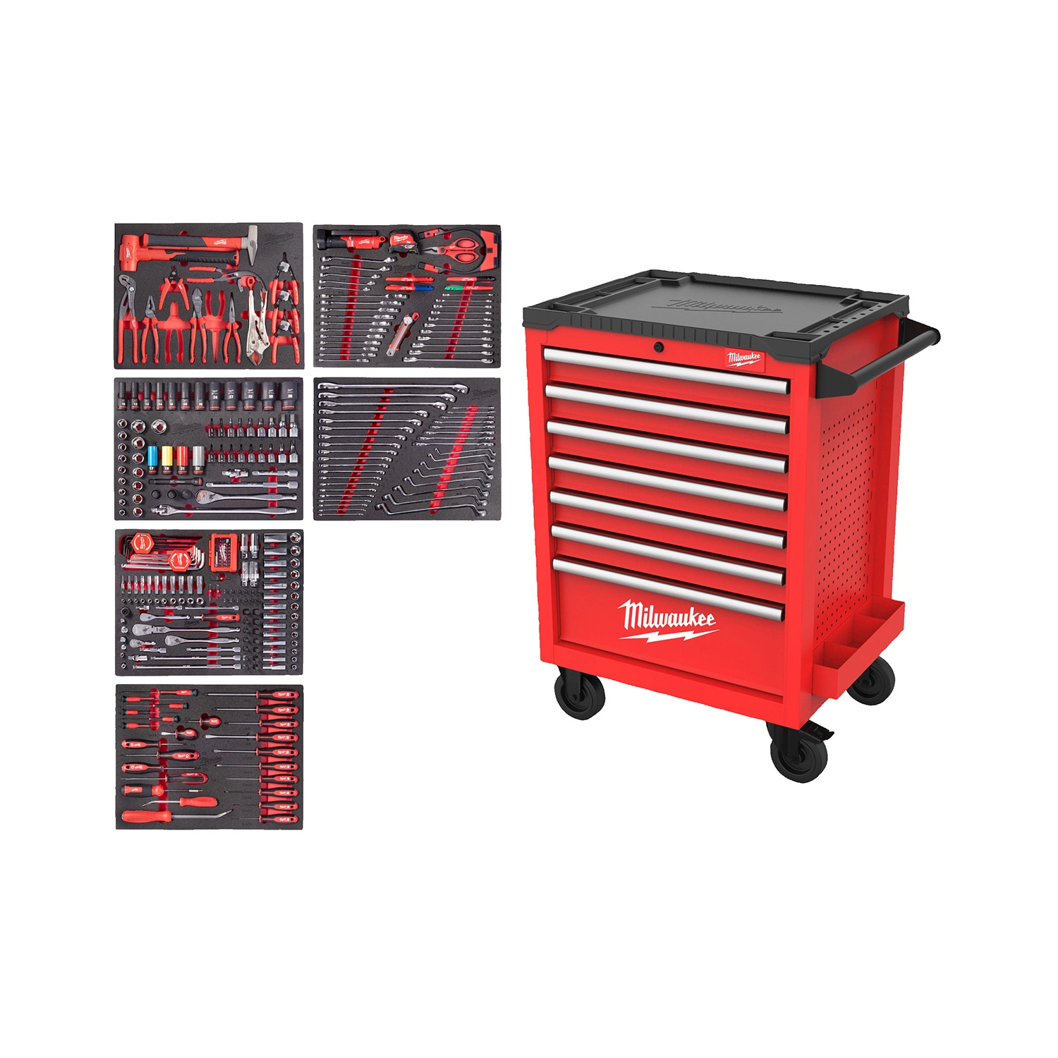 Milwaukee 4932500754 TOOLGUARD™ SRC27-1 Stalen Gereedschapswagen gevuld - 337-delig - 7 laden - 27" / 69 cm-image