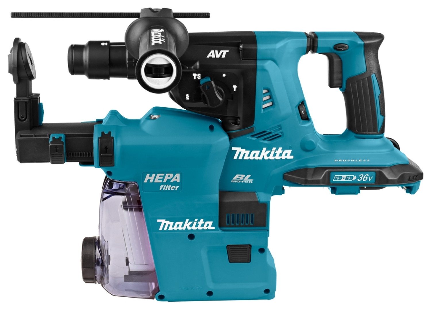 Makita DHR281ZWJ - Perforateur burineur sans-fil - 36V Li-ion (2 x 18V) - SDS-Plus - Machine seule - MAKPAC - 2,9 J-image