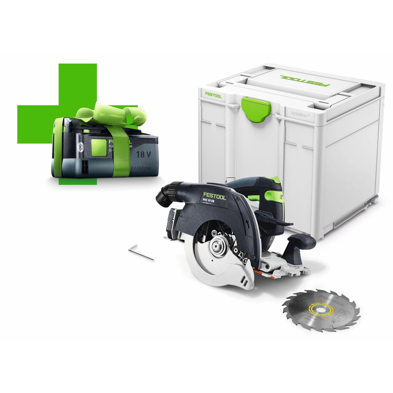 Festool HKC 55 EB-Basic 18V Li-Ion accu Pendelkapzaag in systainer - met 5.0Ah accu-image