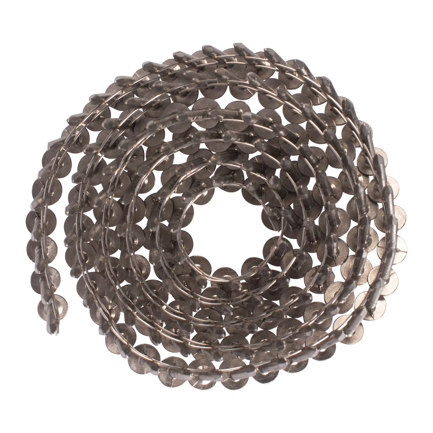 Milwaukee 4932499328 Clous en rouleau Inox - Tige annelée - galvanisés à chaud 15° Tête ronde - 3,05 x 32 mm - 2160 pièces.-image