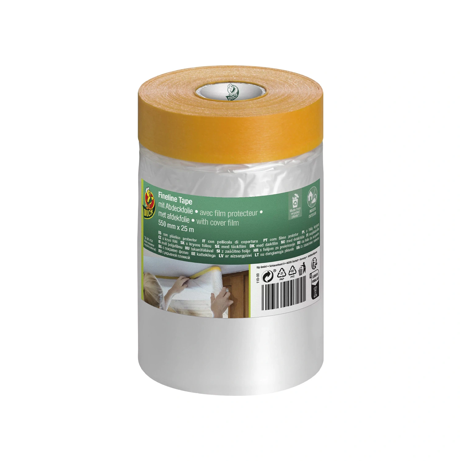 Duck Tape 110-02 Ruban fin avec film de protection