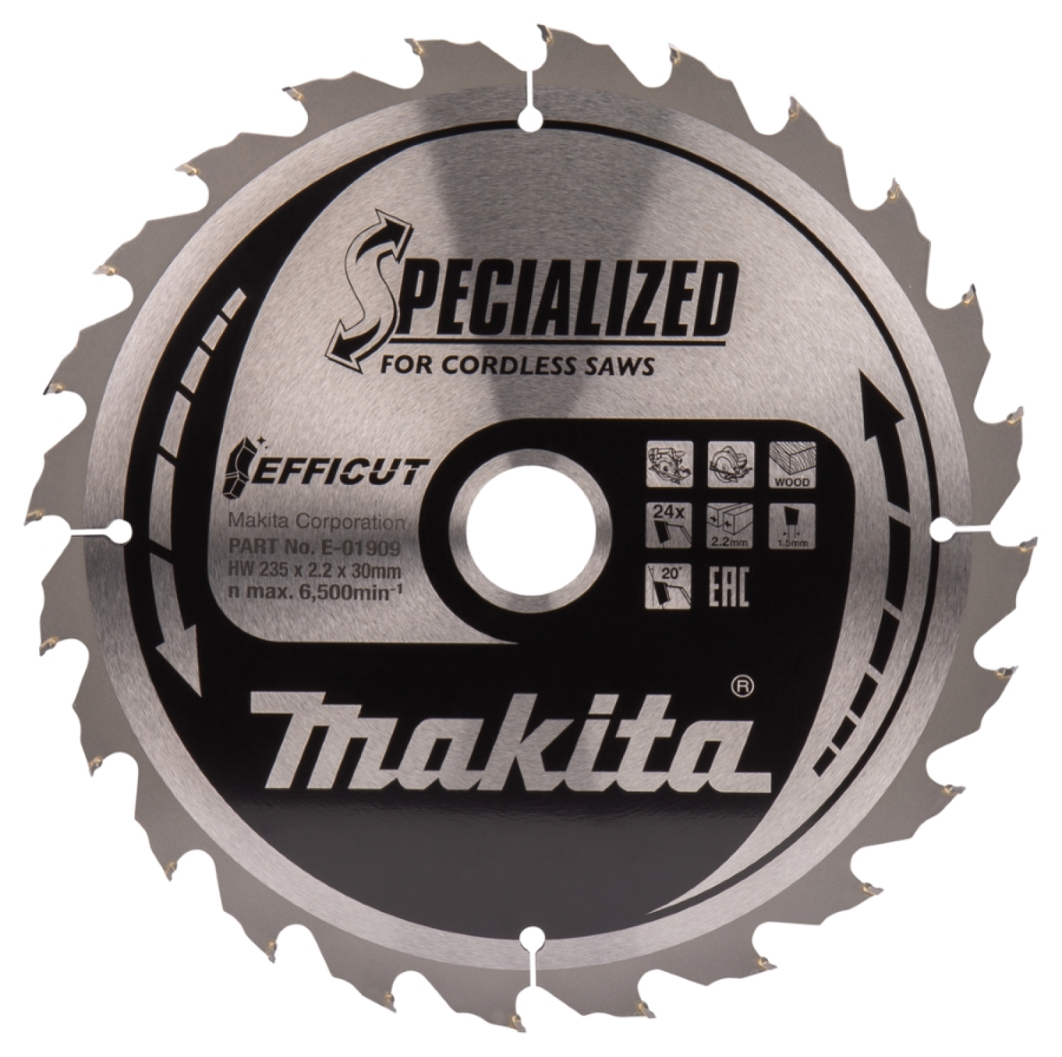 Makita E-01909 Cirkelzaagblad Hout - 235x30x2,2mm 24T-image