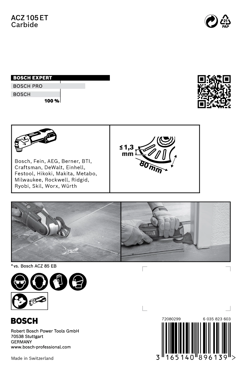 Bosch 2608664208 EXPERT Starlock Carbide Segmentzaagblad ACZ105ET - Multi Materiaal-image