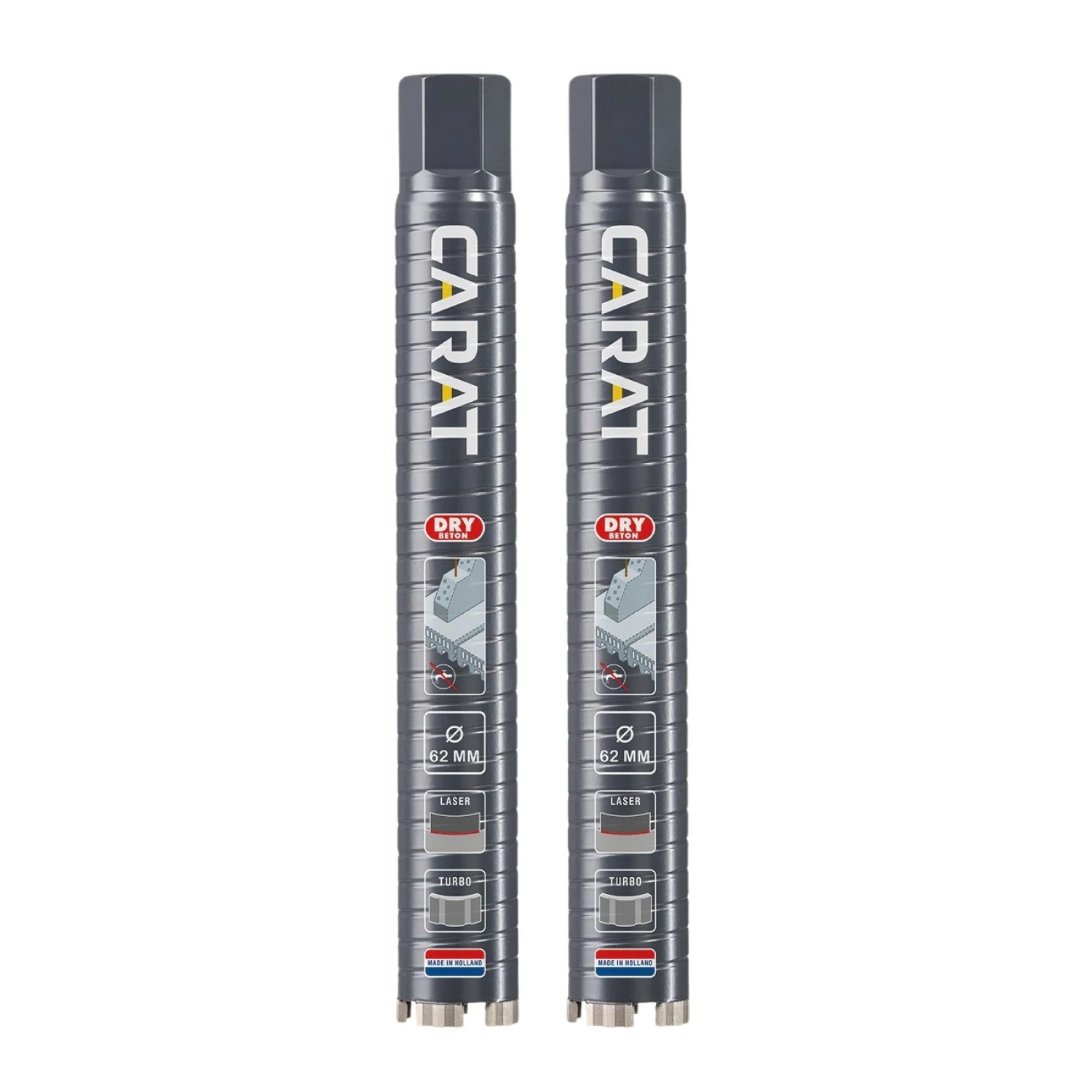 Foret diamant pour perçage à sec Carat ED0623002A24 - 62 x 300 mm - 5/4'' UNC - pack avantageux-image