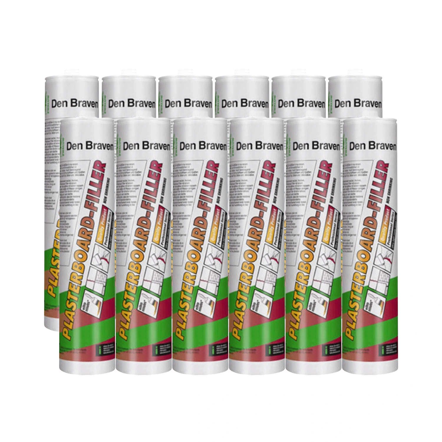 Zwaluw Den Braven 30880006 Plasterboard Filler - Pâte de rebouchage - Blanc - 310 ml - 12 pièces