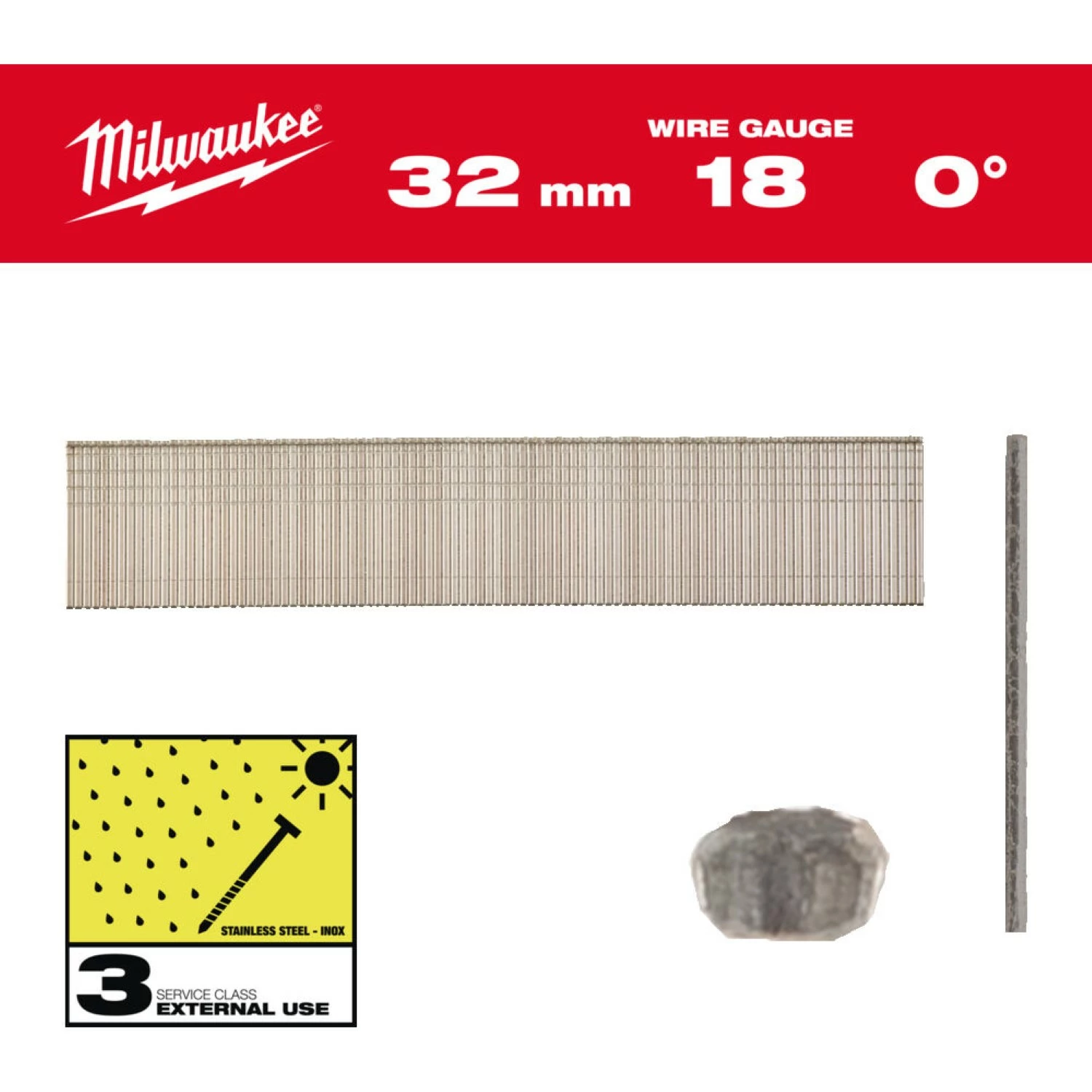 Milwaukee 4932492561 Clous bradés Inox 18G/32mm/SC3-5kpc-image