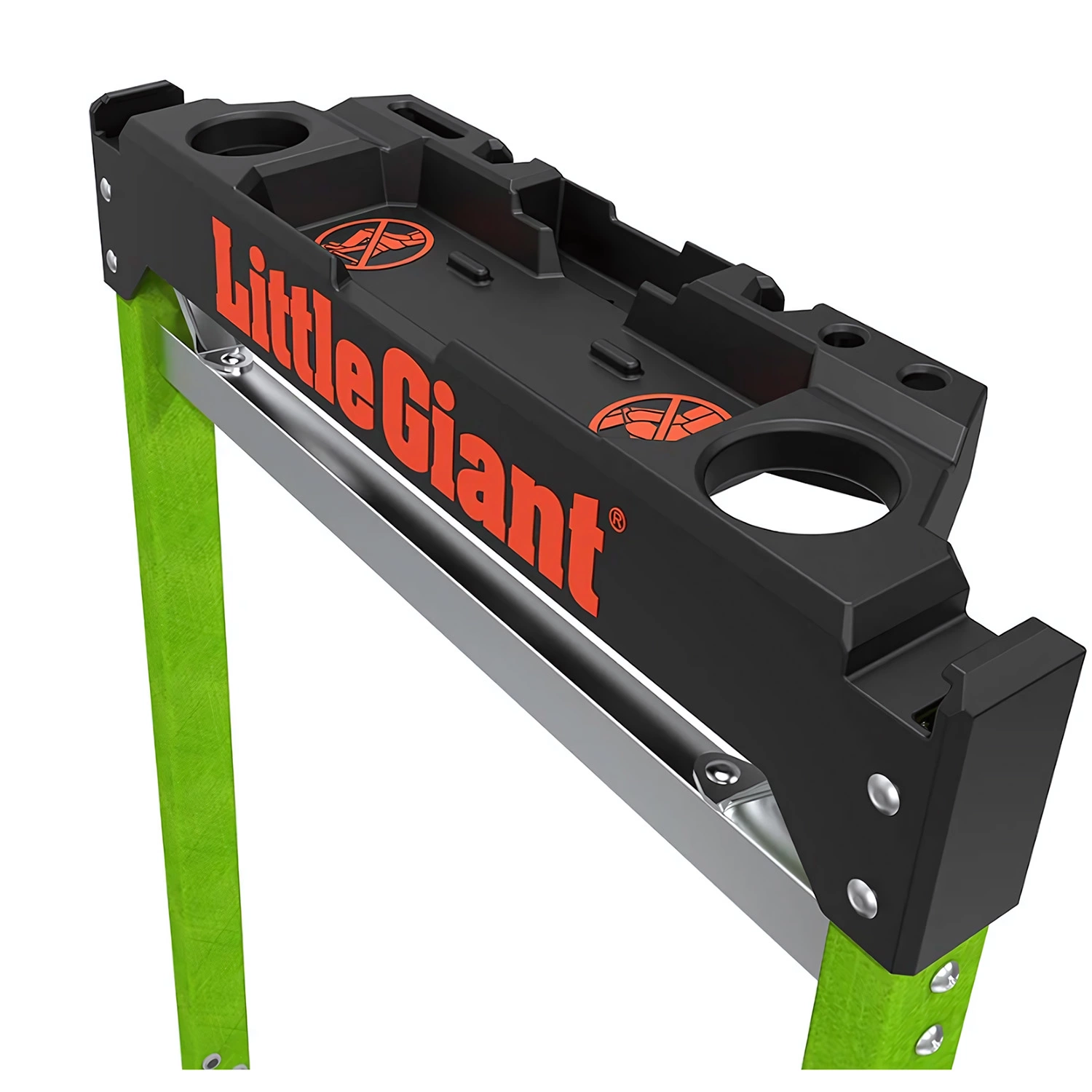 Little Jumbo 484322410 Little Giant Jumbo Step Escabeau - Simple - Fibre de verre - 1 x 4 marches - max. hauteur de travail 2,87m
