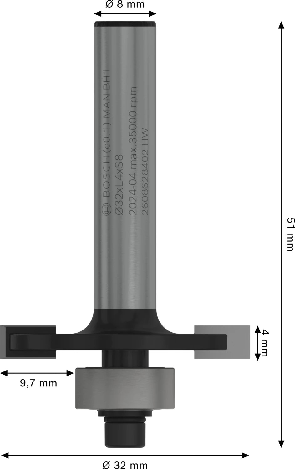 Bosch 2608628402 Groeffrees - 32 x 4mm-image
