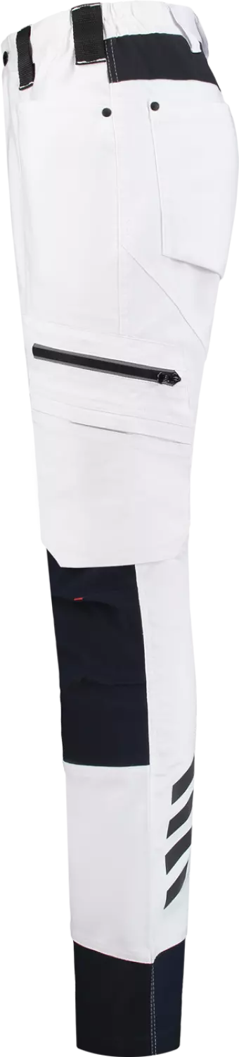 Workman 9004 STRETCH Worker Pantalon de travail P2S - Blanc / Bleu marine - Taille 48 (33/32) - Coupe ample-image
