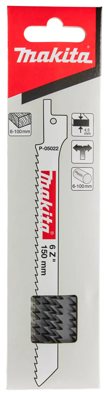 Makita P -05022 Lame de scie sabre - 130 x 4,2 mm - bois / plastique (5 pcs)-image