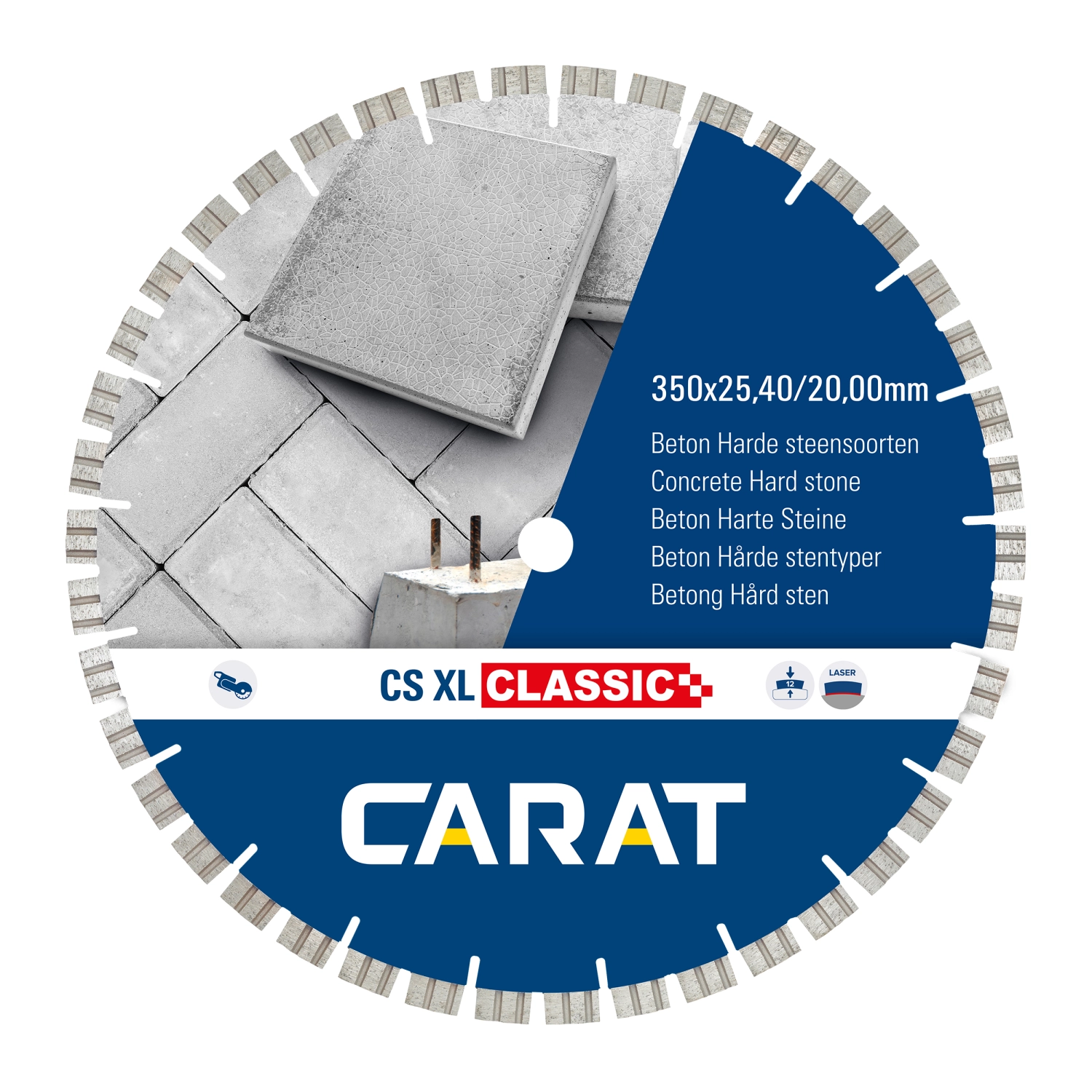 Carat CSCXL35042 Lame de scie diamantée - 350 x 25.40/20.00mm - Béton-image