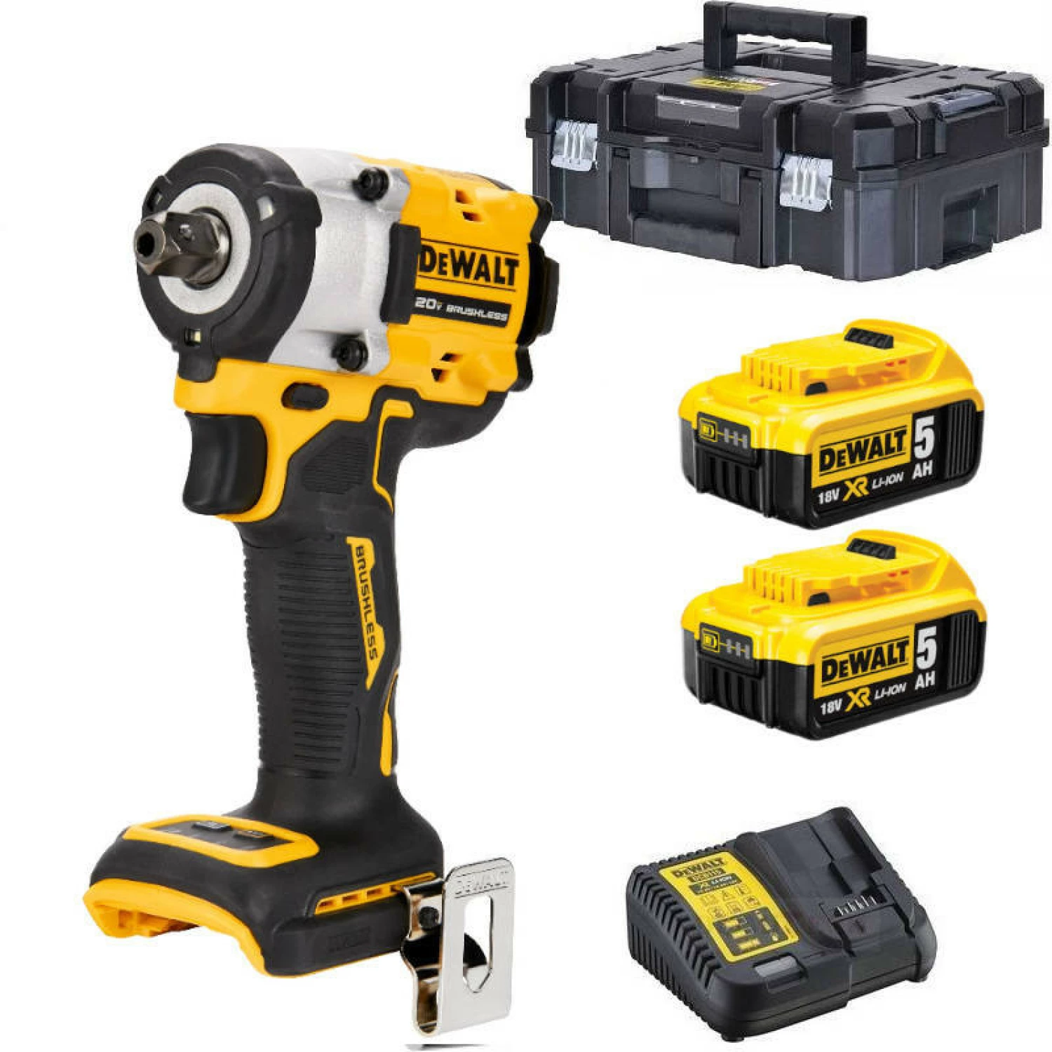 DeWALT DCF922P2T 18V Li-ion XR Accu Slagmoersleutel set (2x 5.0Ah) - 1/2" met ratel in TSTAK koffer-image