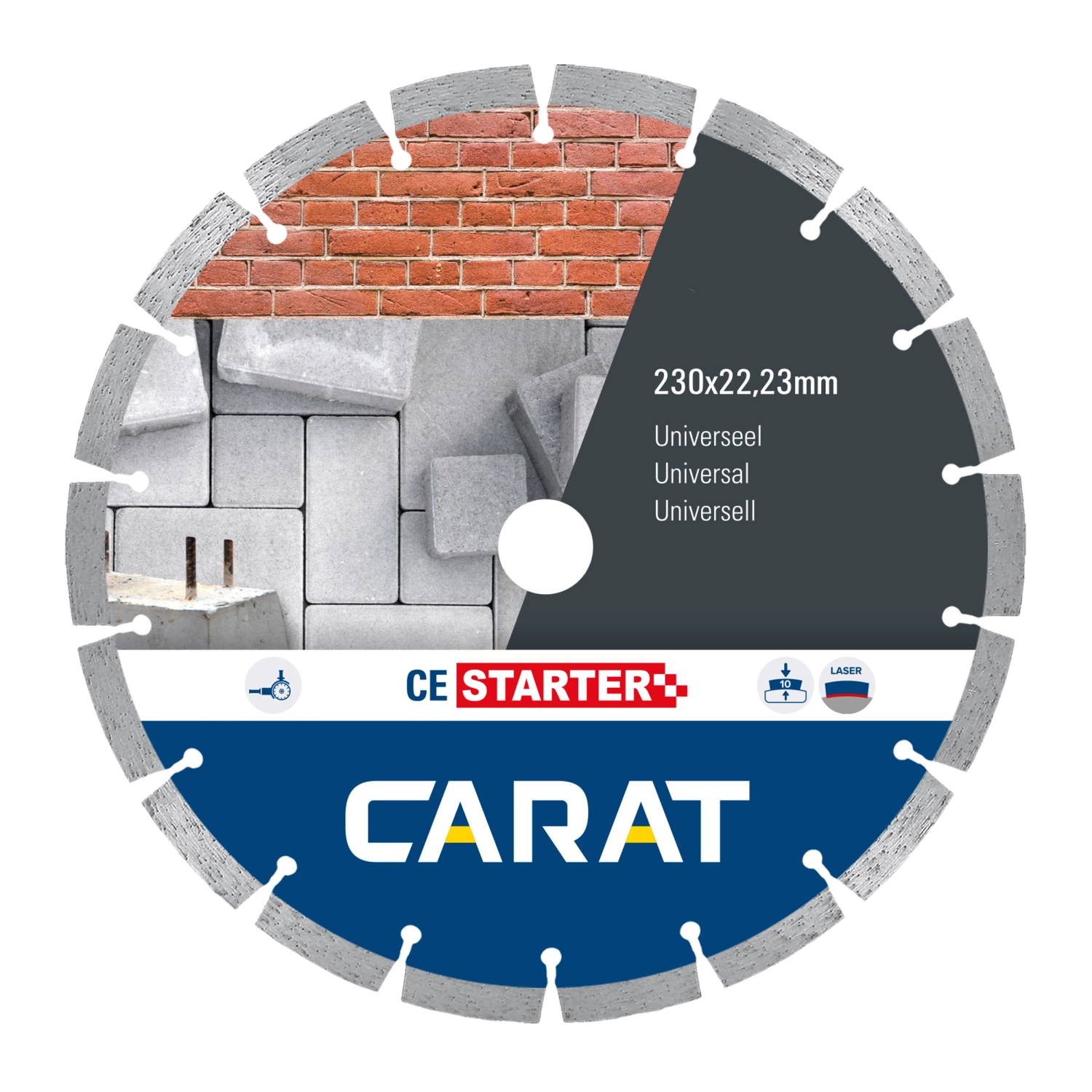 Carat CES2303000 Diamantzaagblad voor droogzagen - 230 x 22,23mm - Universeel-image