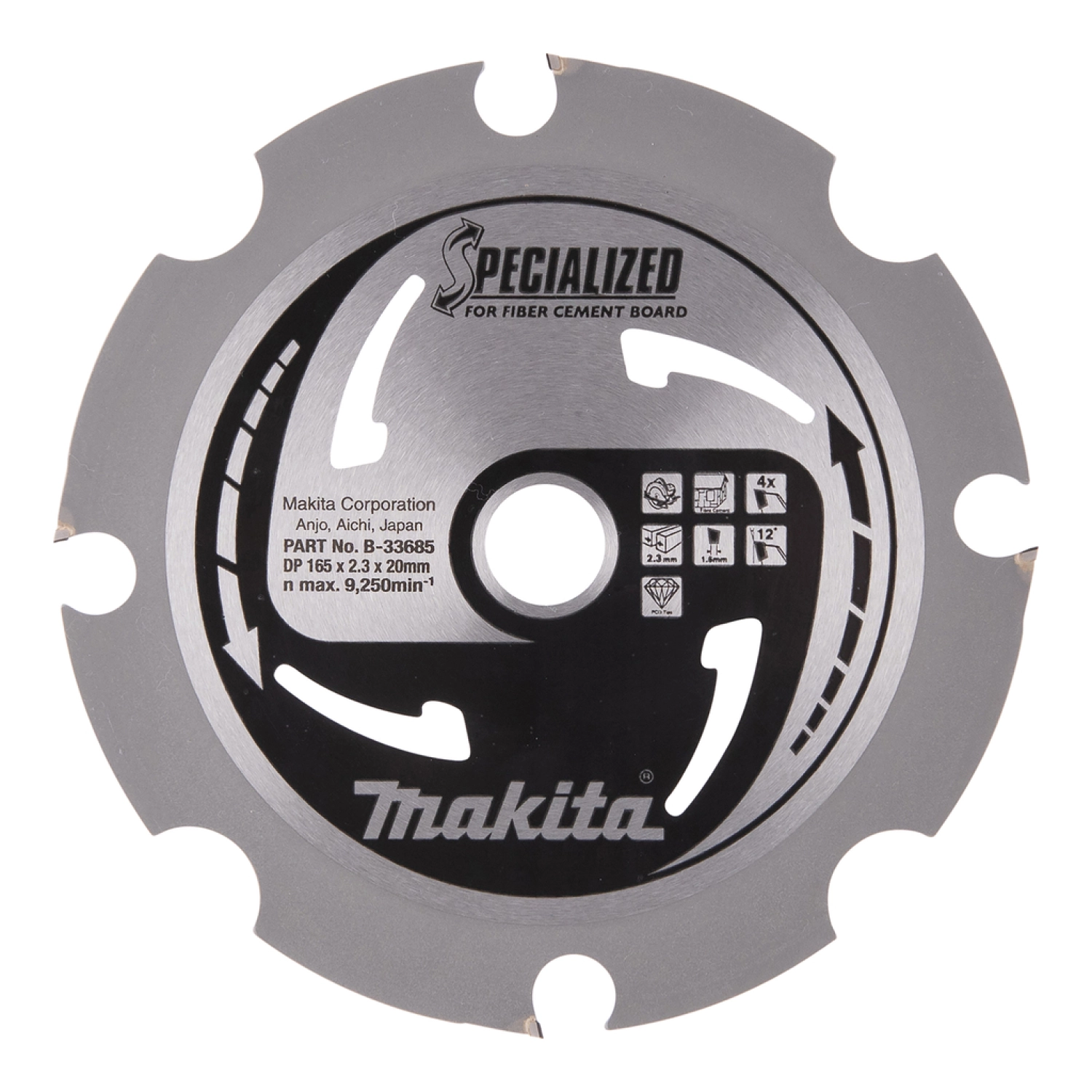 Makita B-33685 Cirkelzaagblad Specialized Sidings - 165mmx20x4T - Vezelcement-image