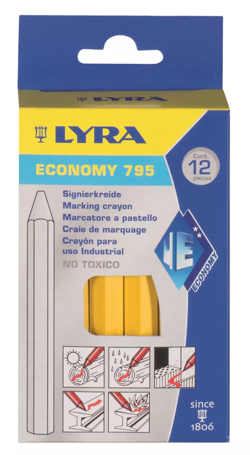 Lyra 4850007 Merkkrijt Economy 795 - Geel (12st)-image