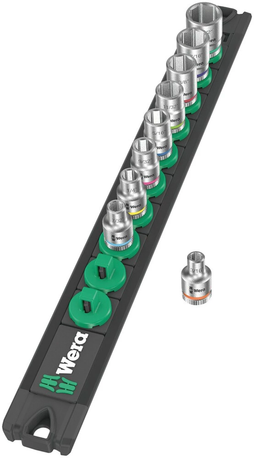 Wera 05005420001 Jeu de 9 douilles magnétiques A Imperial 1 Zyklop avec support - 1/4«-image