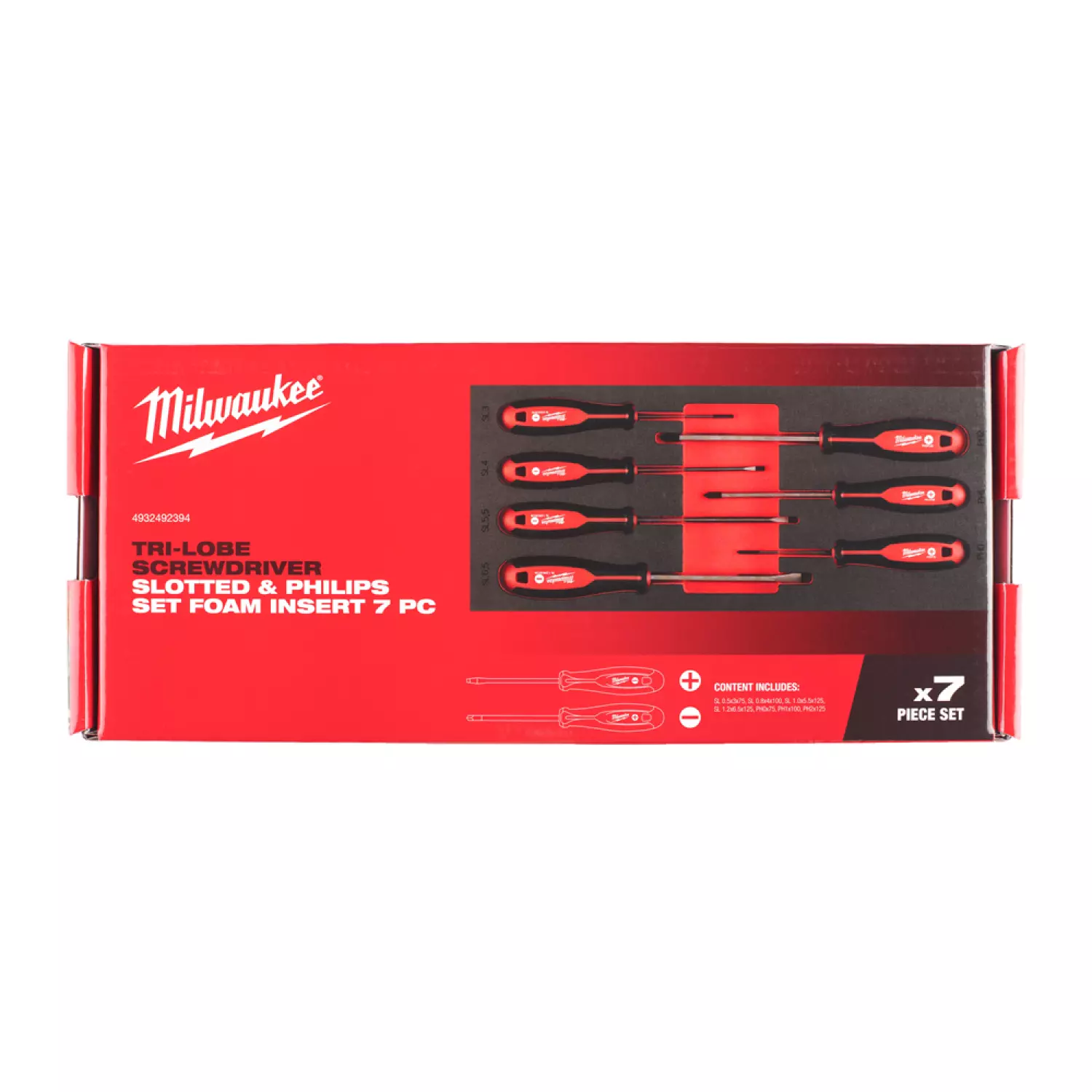 Milwaukee 4932492394 Set de 7 tournevis avec insert en mousse - SL/PH-image