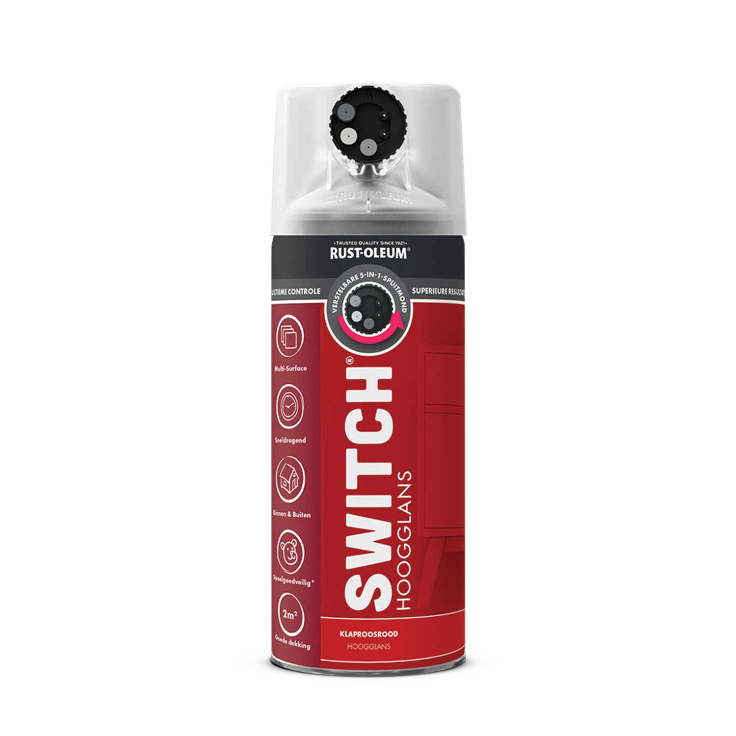 Rust-Oleum Switch Spuitlak - Hoogglans Klaproosrood - 0,4L