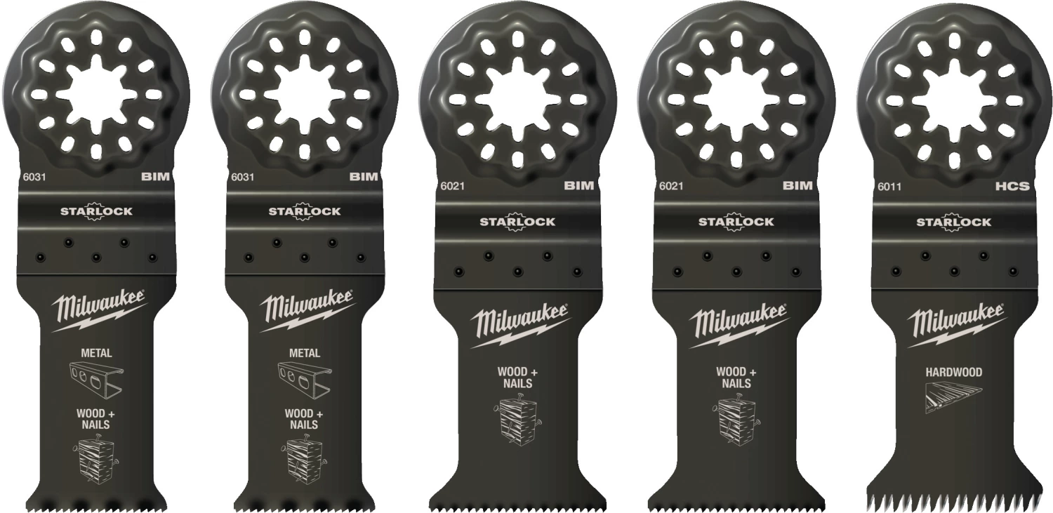 Milwaukee 48906115 Multitool Starlock set de lames bois/métal (5 pièces)-image