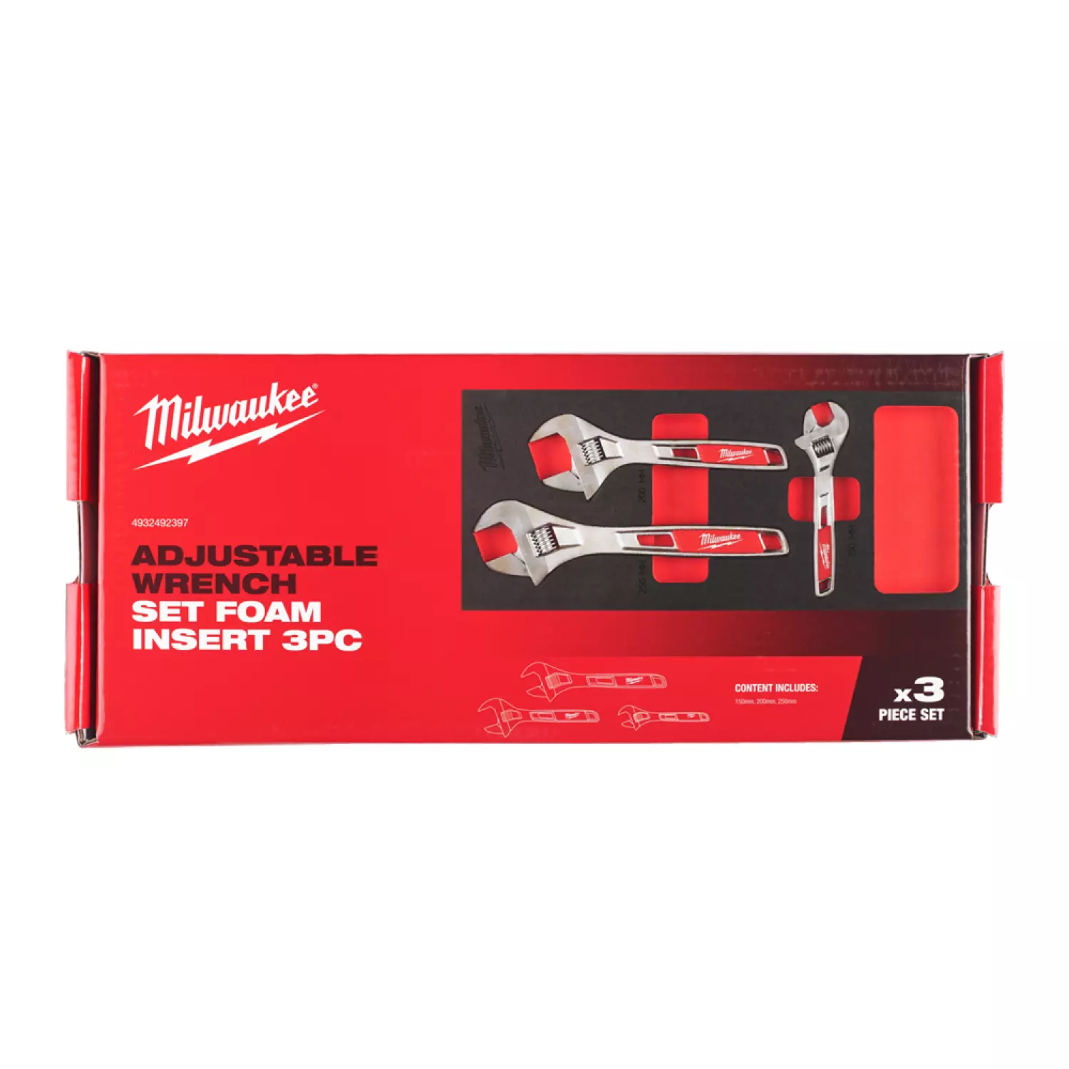 Milwaukee 4932492397 3-delige Moersleutelset in foam inlay - Verstelbaaar-image