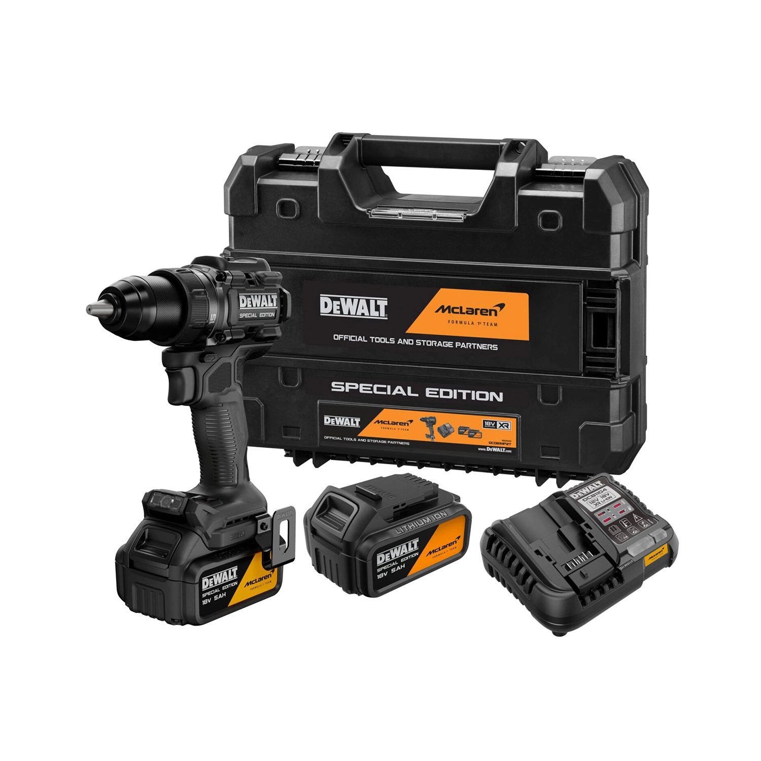 DeWALT X MCLAREN DCD81MP2T-QW Kit perceuse-visseuse sans fil 18 V XR  (2 batteries 5,0 Ah + chargeur)