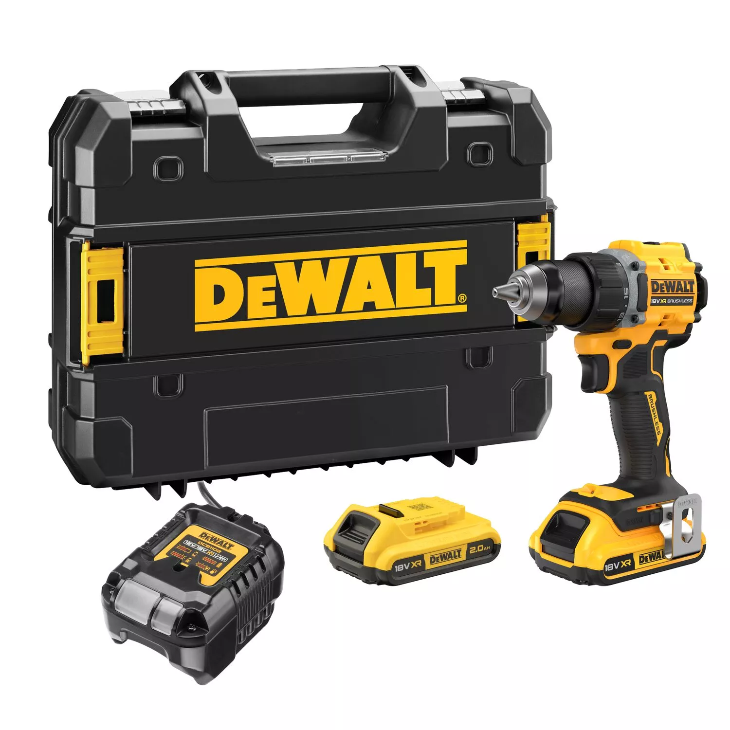 DeWALT DCD794D2T-QW Kit perceuse-visseuse sans fil Li-ion 18 V (2 batteries de 2,0 Ah) dans un coffret TSTAK-image