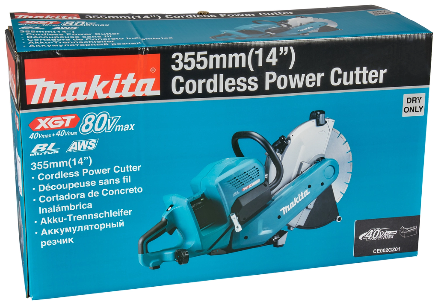 Makita CE002GT401X XGT 2x40V Max Li-ion accu Doorslijper (4x 5,0Ah) in doos/Mbox - 355mm-image