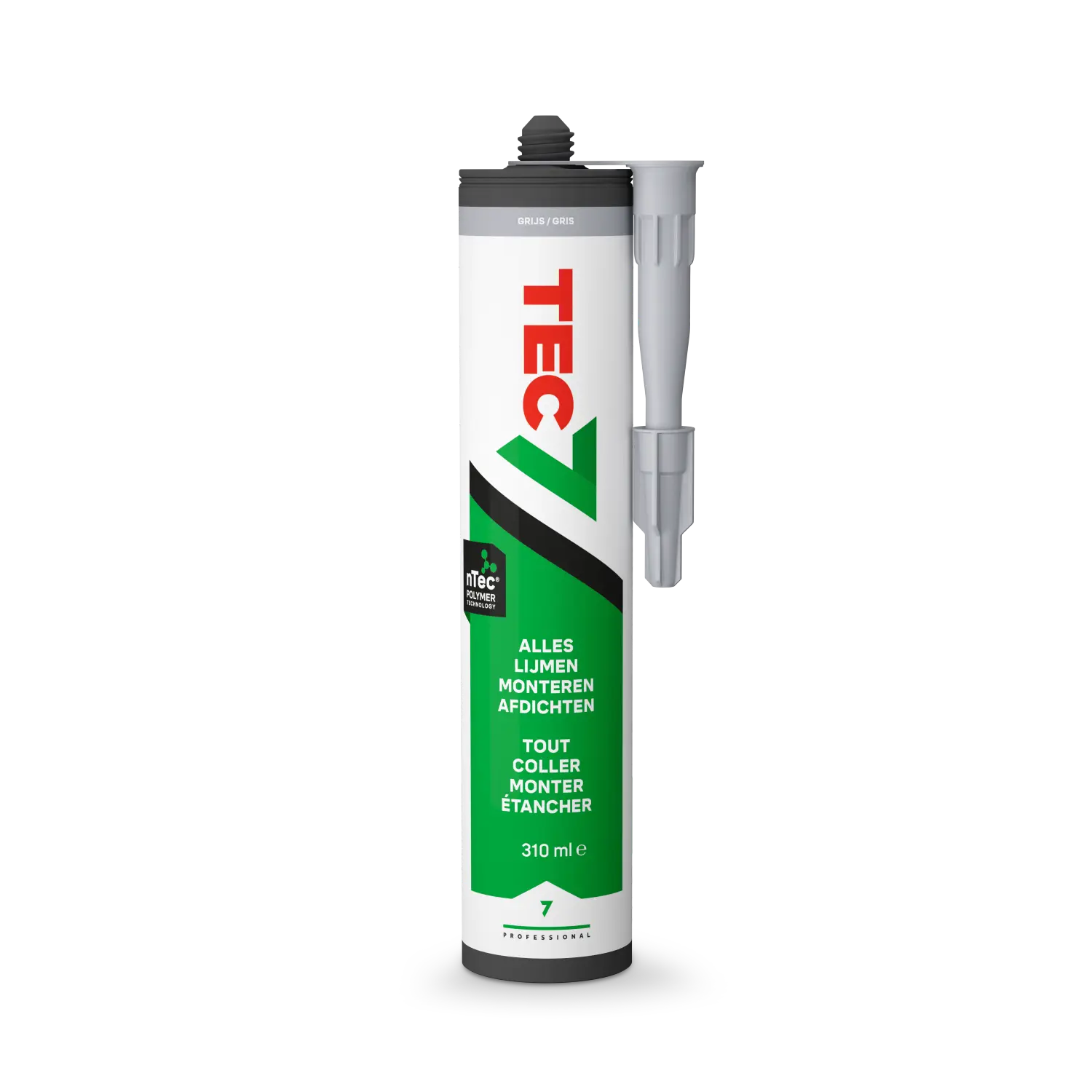TEC7 Mastic de montage - Gris - Cartouche - 310 ml (10 cartouches + 2 offertes)