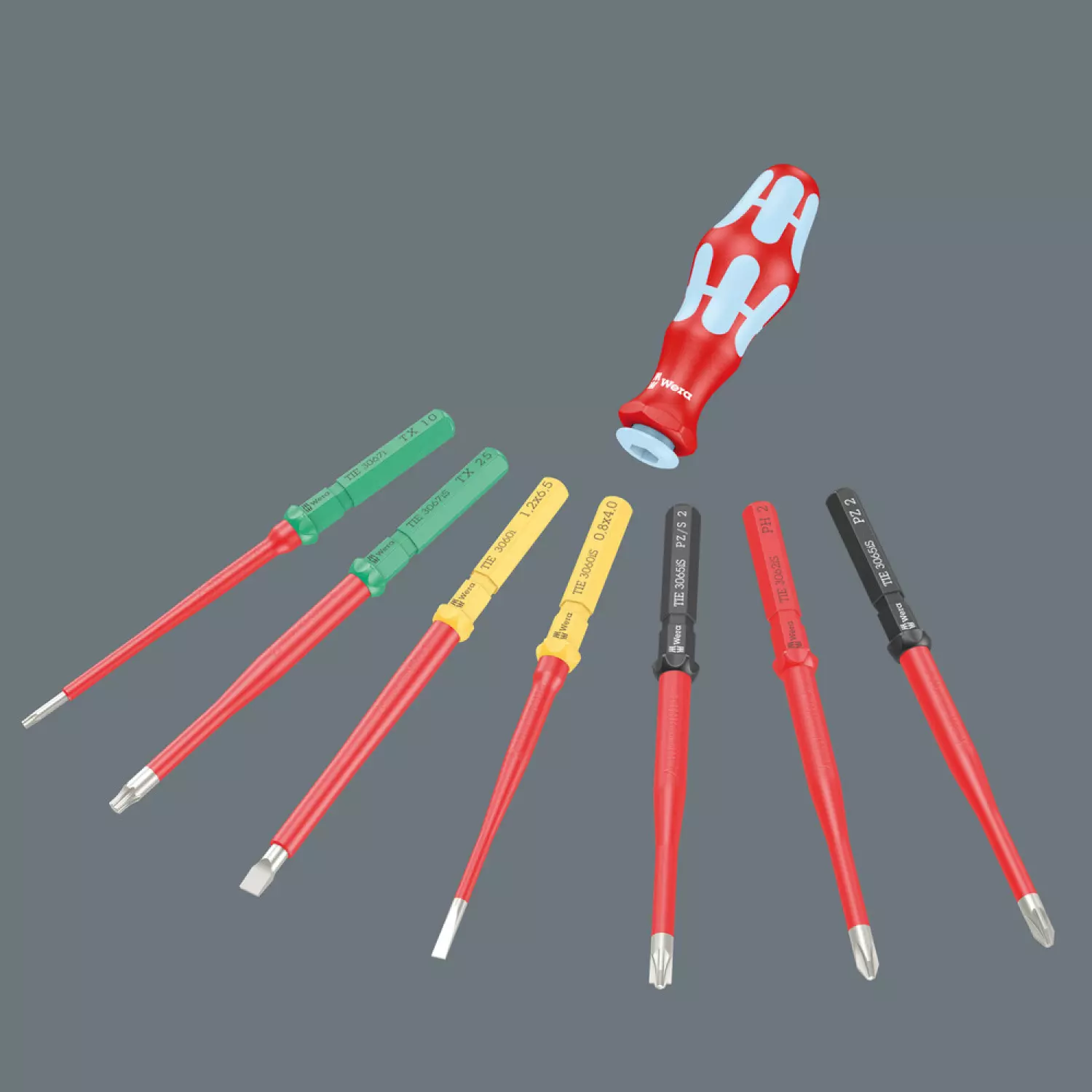 Wera 05006630001 8-delig Kraftform Kompakt VDE RVS 8 Extra Slim 1 Tool Finder Wisselklingenset in etui-image