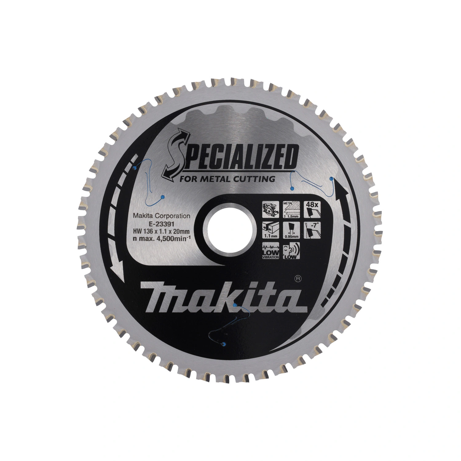 Makita E-23391 Specialized Cirkelzaagblad voor dun plaatstaal - 136 x 20 x 48T