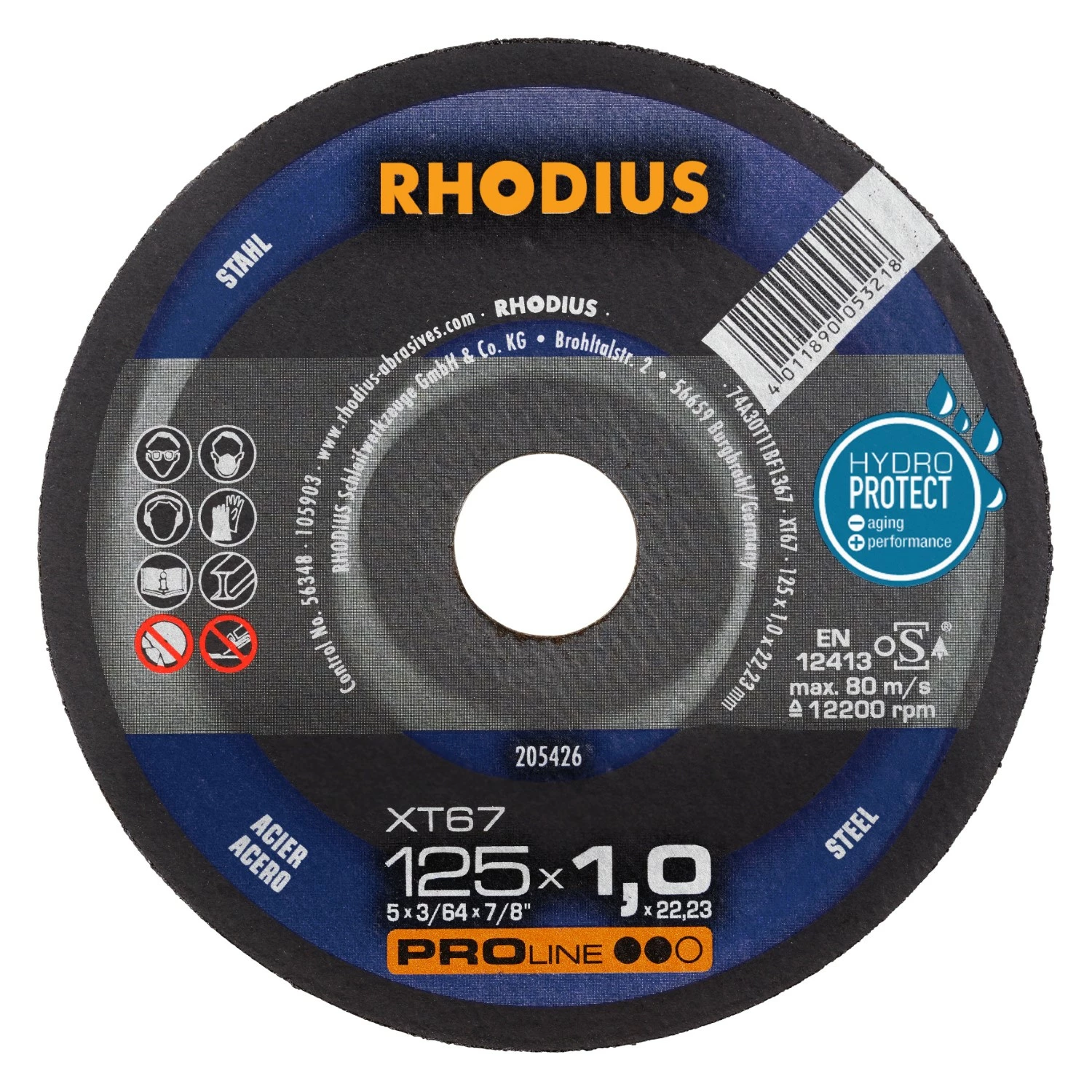 Rhodius 205426 XT67 PROline ll Doorslijpschijf extra dun 125 x 22,23 x 1,0mm (50 st)-image