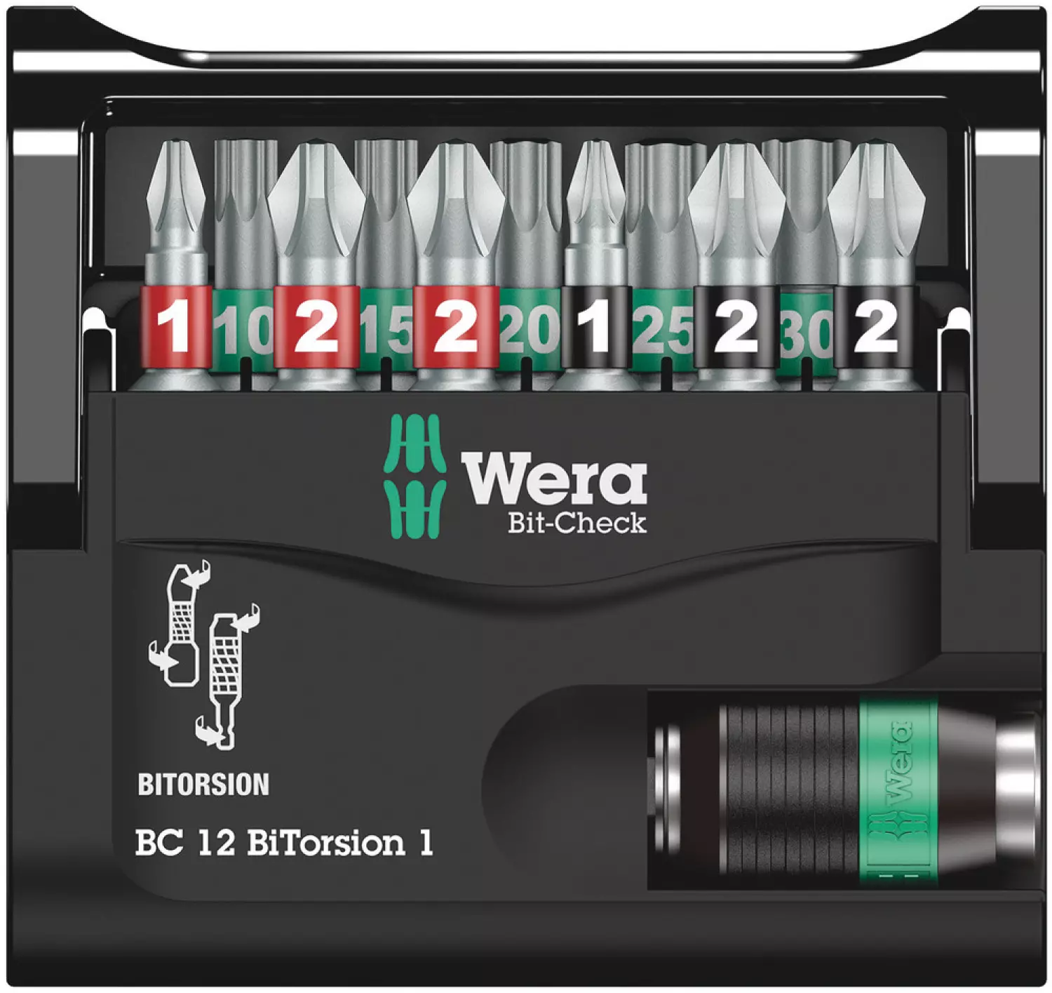 Wera 5057420001 12-delige Bit-Check BiTorsion Bitset in cassette-image