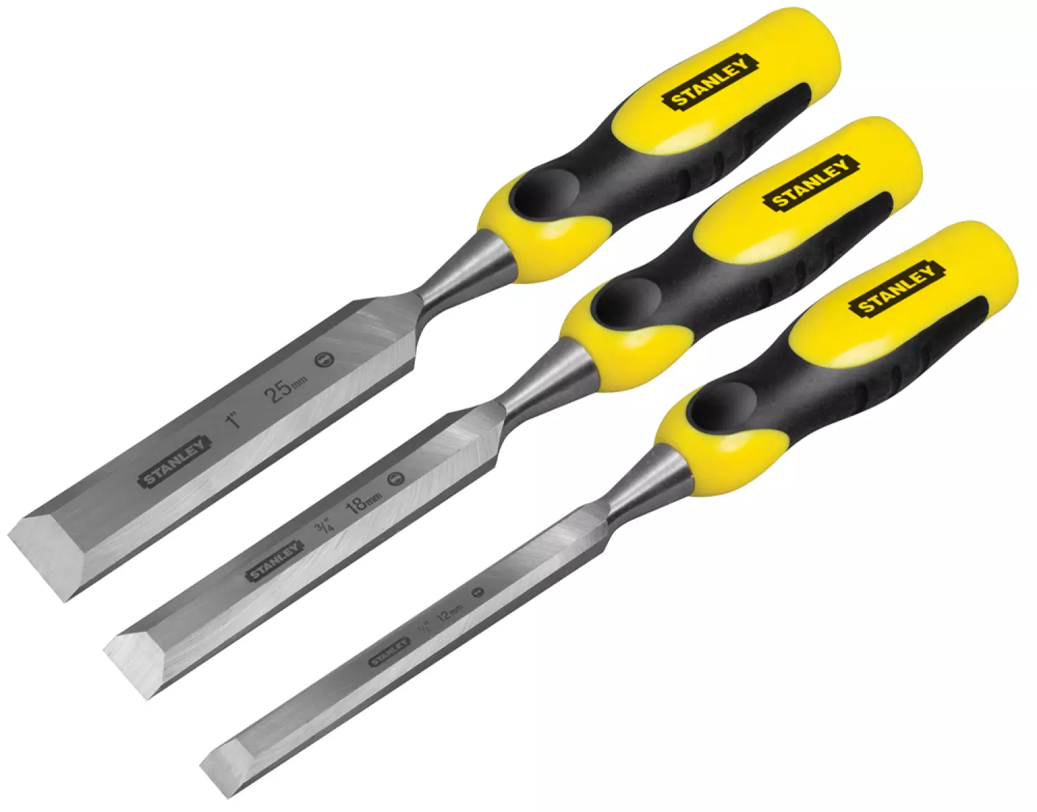 Stanley 2-16-883 - Set de Ciseau à Bois Dynagrip 3Pcs. (12,18,25 mm)-image