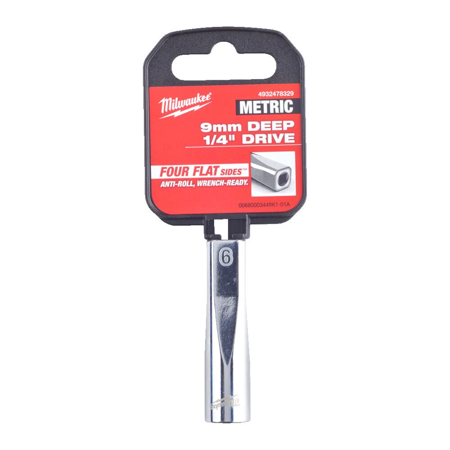 Milwaukee 4932478329 Dop - 1/4" FOUR FLAT™ lang - 9mm-image