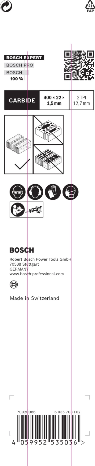 Bosch EXPERT S2041HM reciprozaagblad - 305mm - beton-image