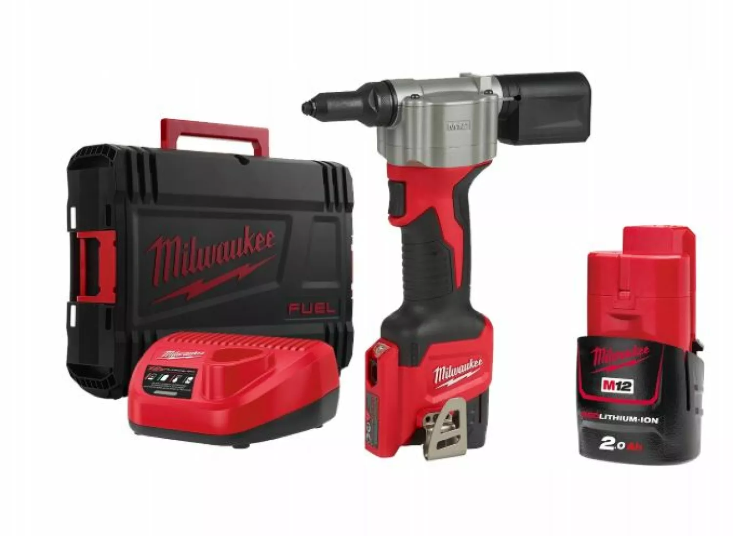 Milwaukee M12 BPRT-201X 12V Li-Ion accu Blindklinknagel set (1x 2,0Ah accu) in HD box - 9000N-image