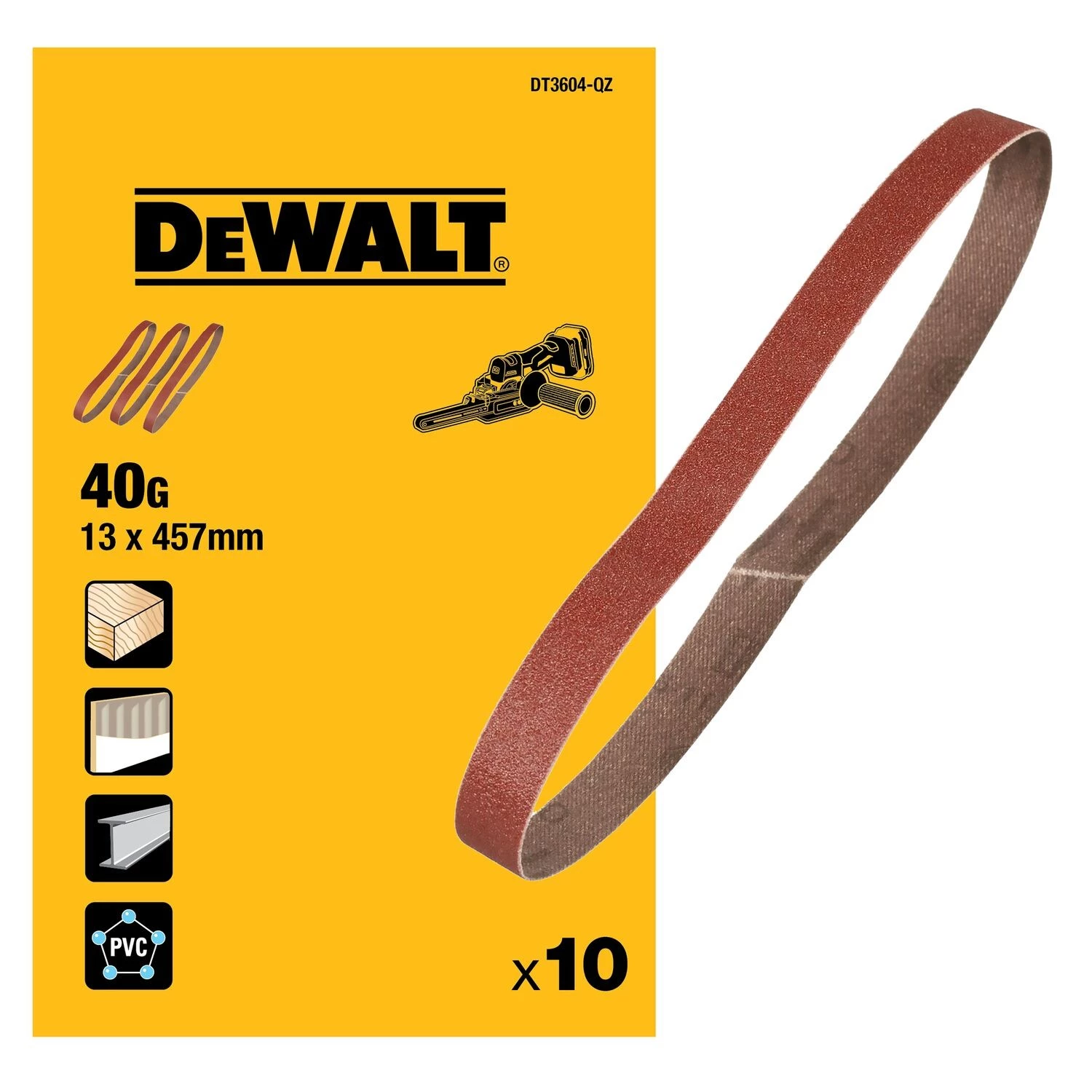 DeWALT DT3604 Schuurband - K40 - 13x455mm - 10st-image