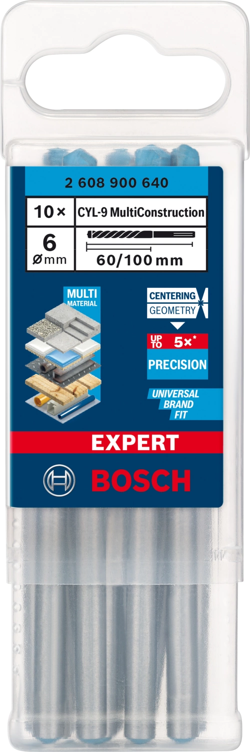 Bosch 2608900640 EXPERT Universeelboor CYL-9 MultiConstruction - 6x60x100mm (10st)-image