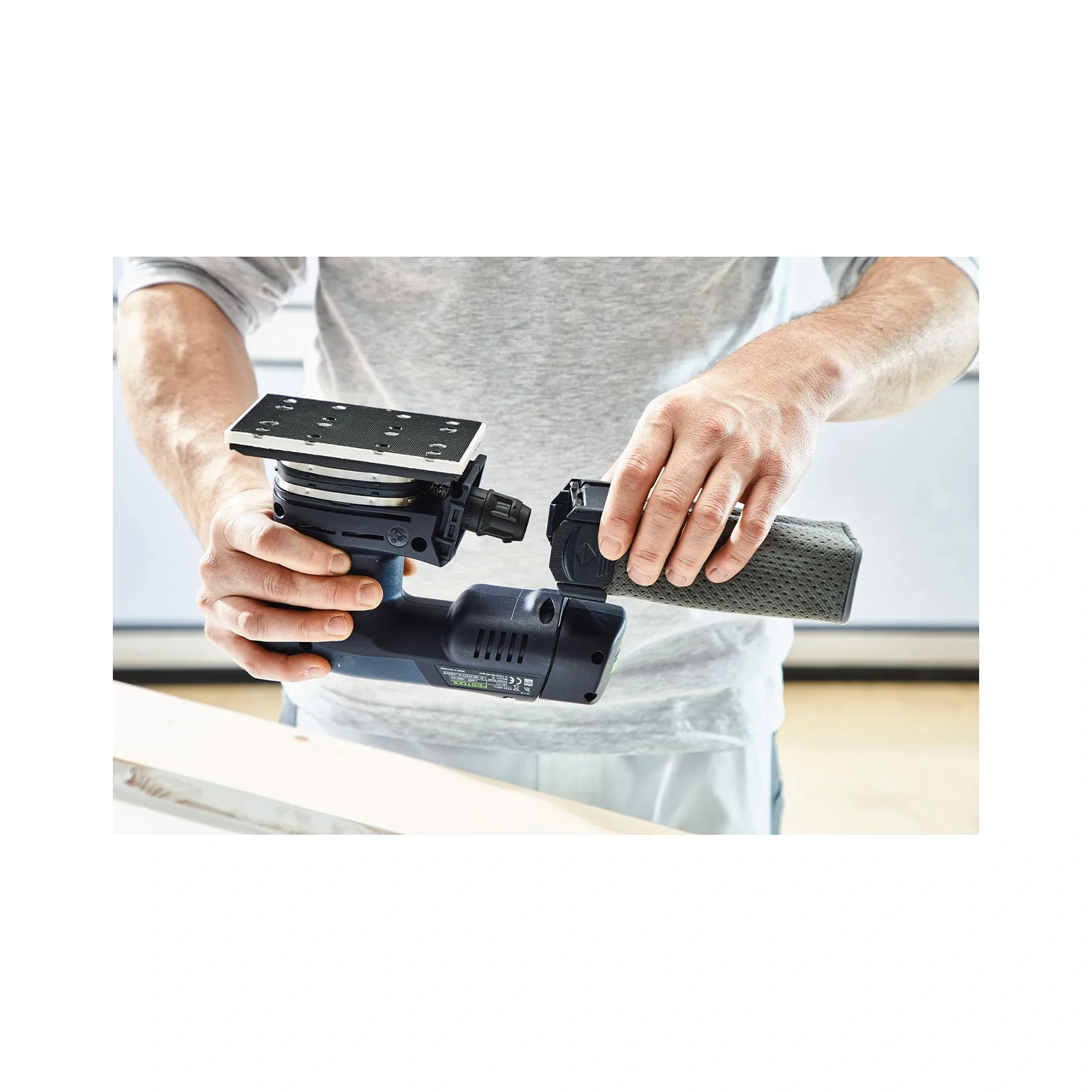 Festool RTSC 400 3,0 I-Plus Kit de ponceuse plane sans fil (2 x 3 Ah) dans un Systainer - 18 V - 80 x 130 mm