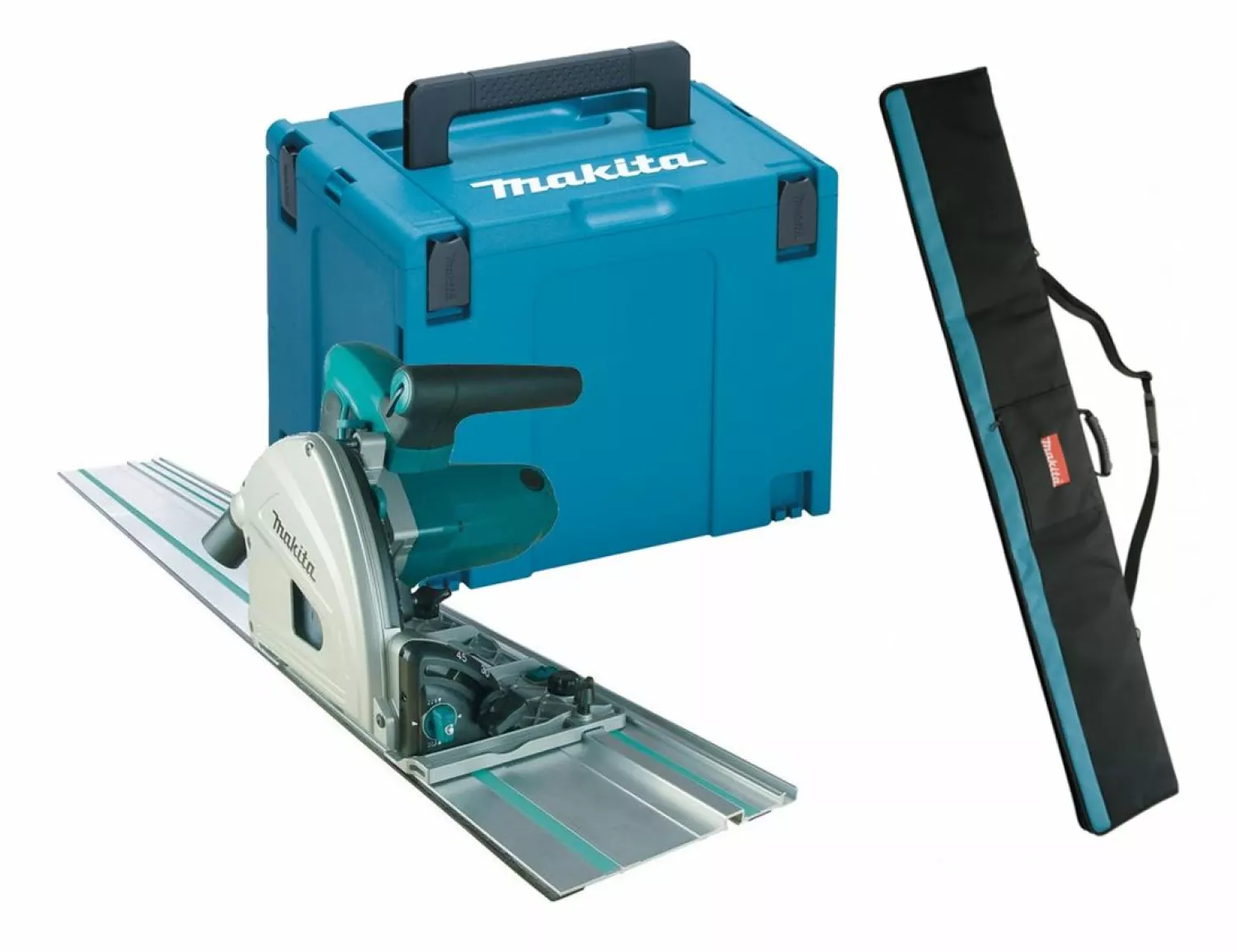 Makita SP6000J1X - Scie plongeante avec rail 1500 mm + étui et MAKPAC - 1300W - 165 mm-image