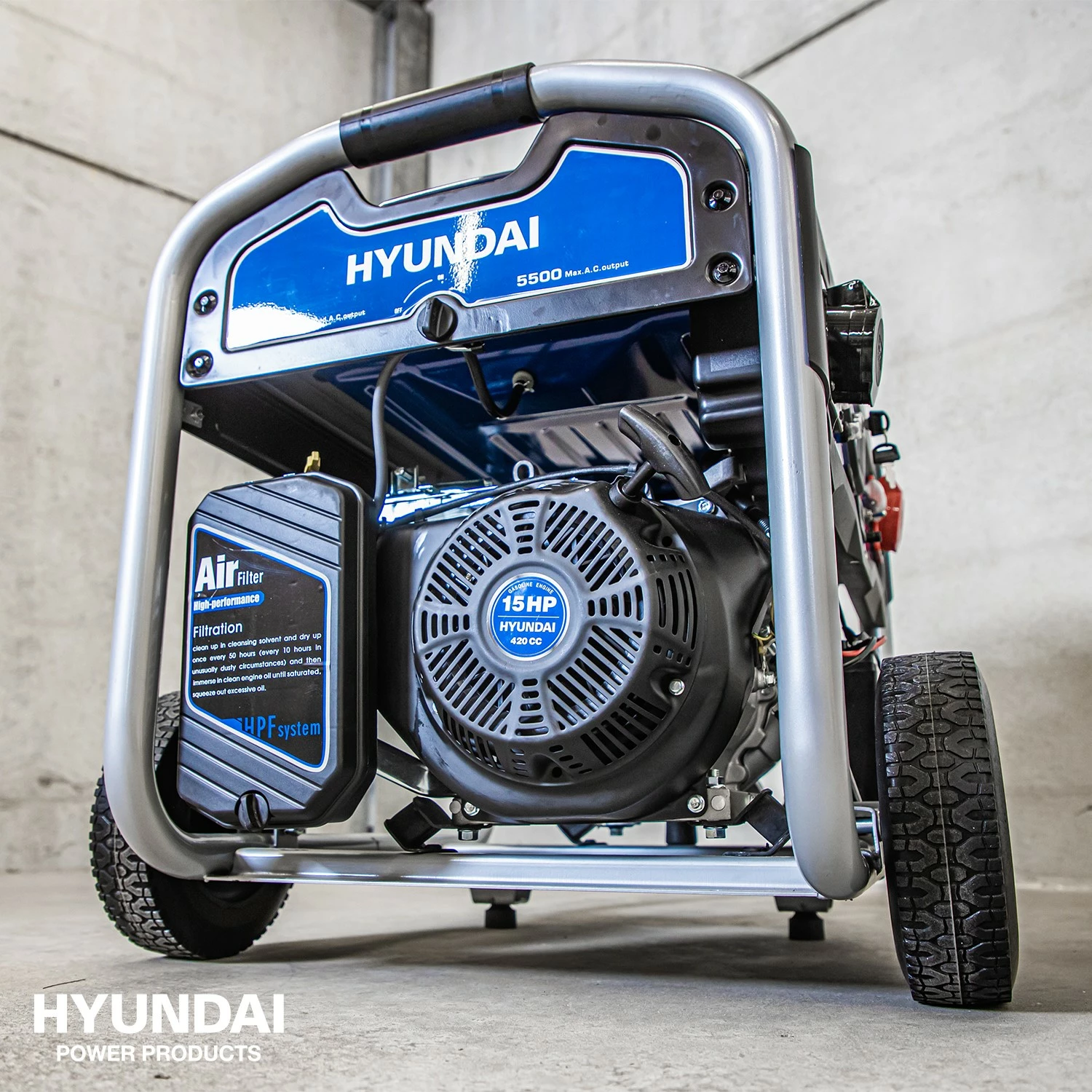 Hyundai LS6875EB Benzine generator met elektrische start - OHV Motor - 5000W - 3 Fase Full Power-image