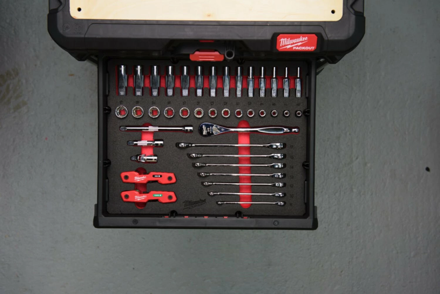 Milwaukee Ringratel-steeksleutel set 4932493640 PACKOUT™ Foam Inlay MAXBITE™ - 55-delig-image