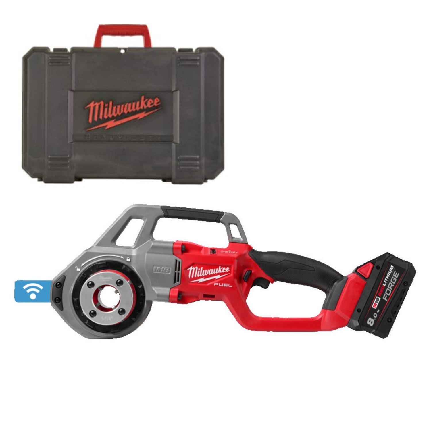 Milwaukee M18 FPT114-0C 18V Li-ion accu draadsnijder body in koffer - 1/8" tot 1 1/4"-image