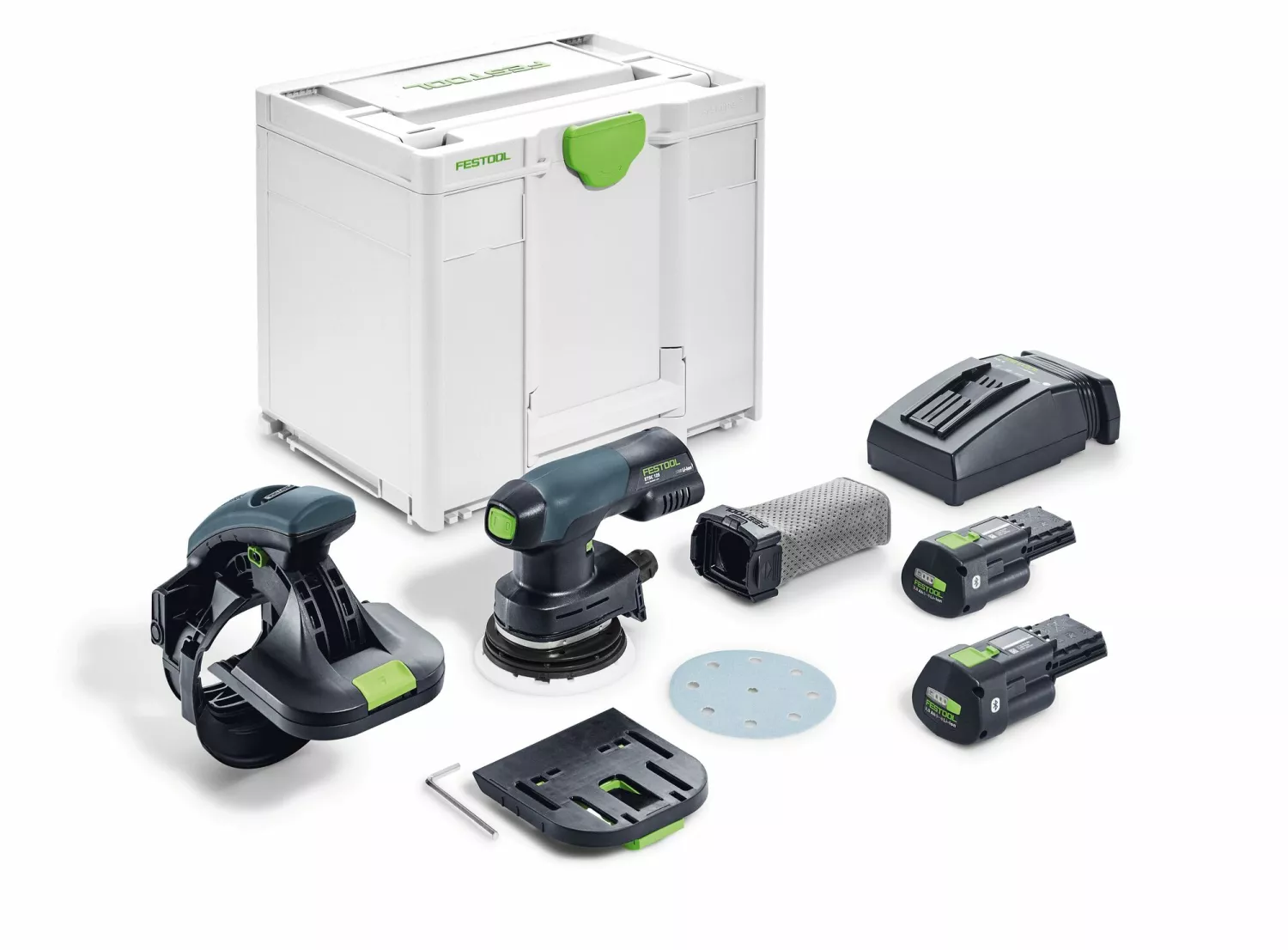 Festool ES-ETSC 125 3,0 I-Plus 18V Li-Ion accu kantenschuurmachine set (2x 3,0Ah) in systainer - 125mm-image