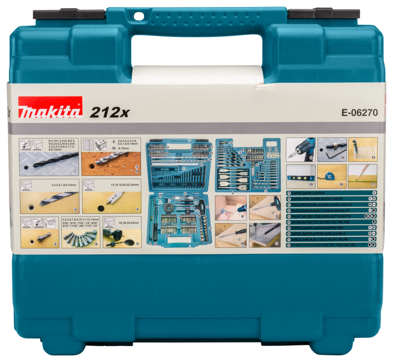 Makita E-06270 212-delige accessoire set in koffer-image