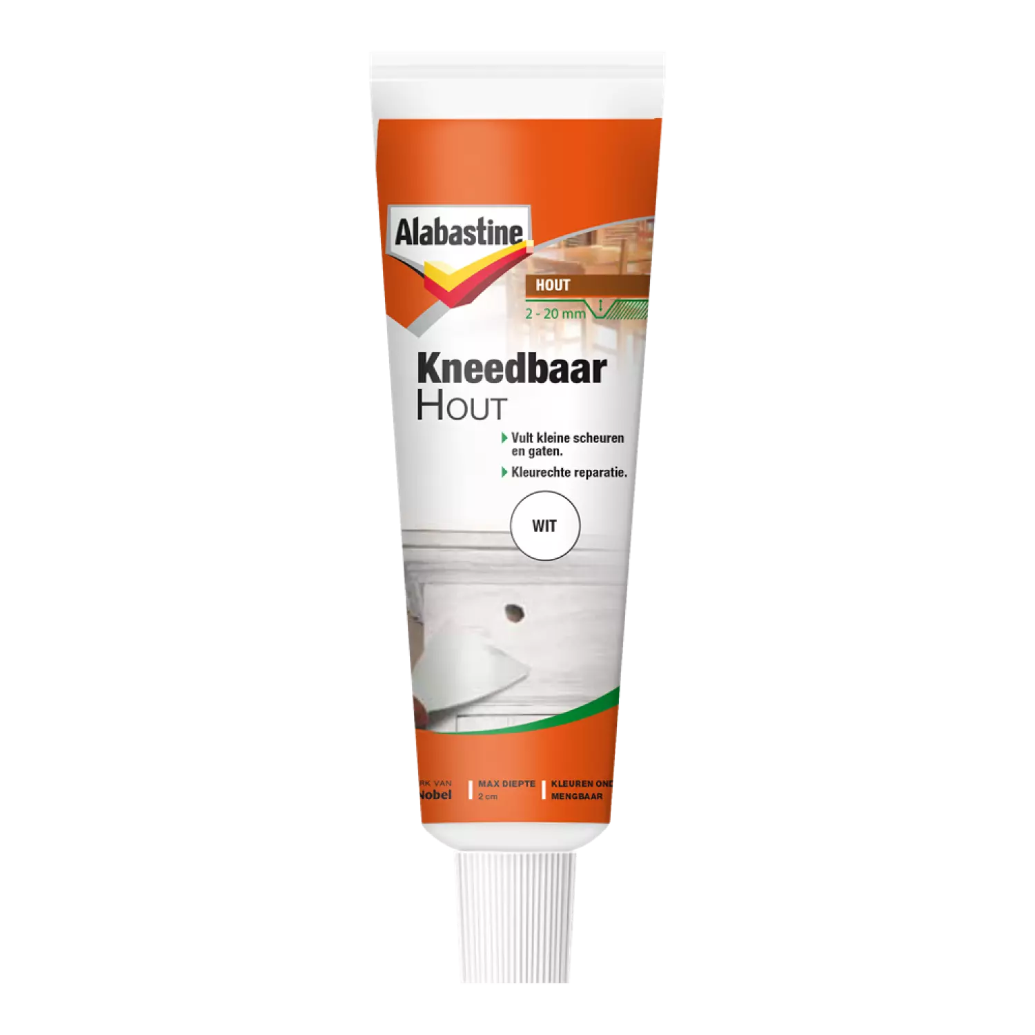 Alabastine Kneedbaar Hout - Pasta - Wit - 75gr-image