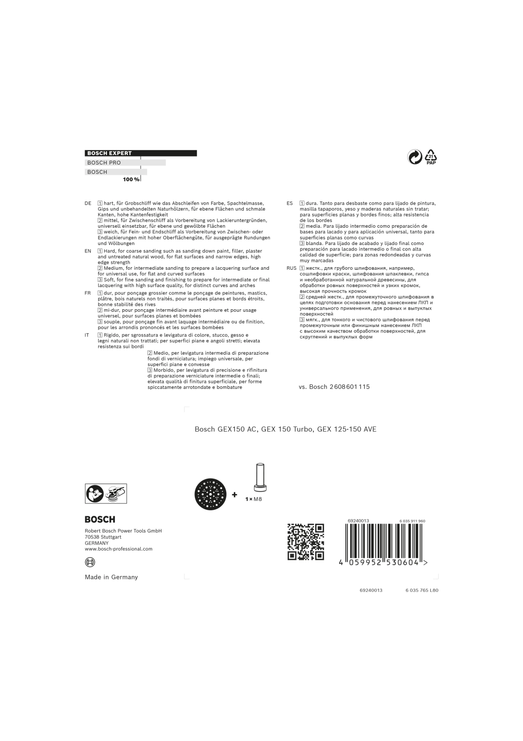 Bosch 2608900010 EXPERT Schuurplateau - medium - 150mm-image